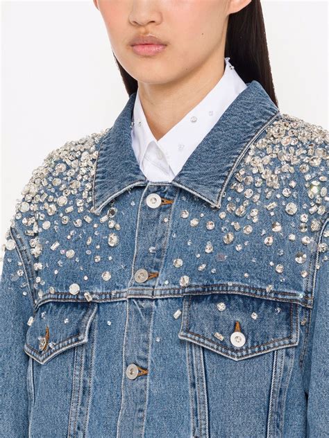 miu miu crystal denim jacket|miu michael jacket.